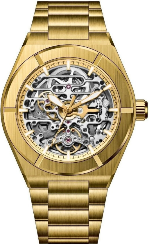 Molon Labe Skeleton Automatic Sapphire SPW8401 - Automatisk - Gull - Herreklokker - Rustfritt stål - ledd m/pin - Safir