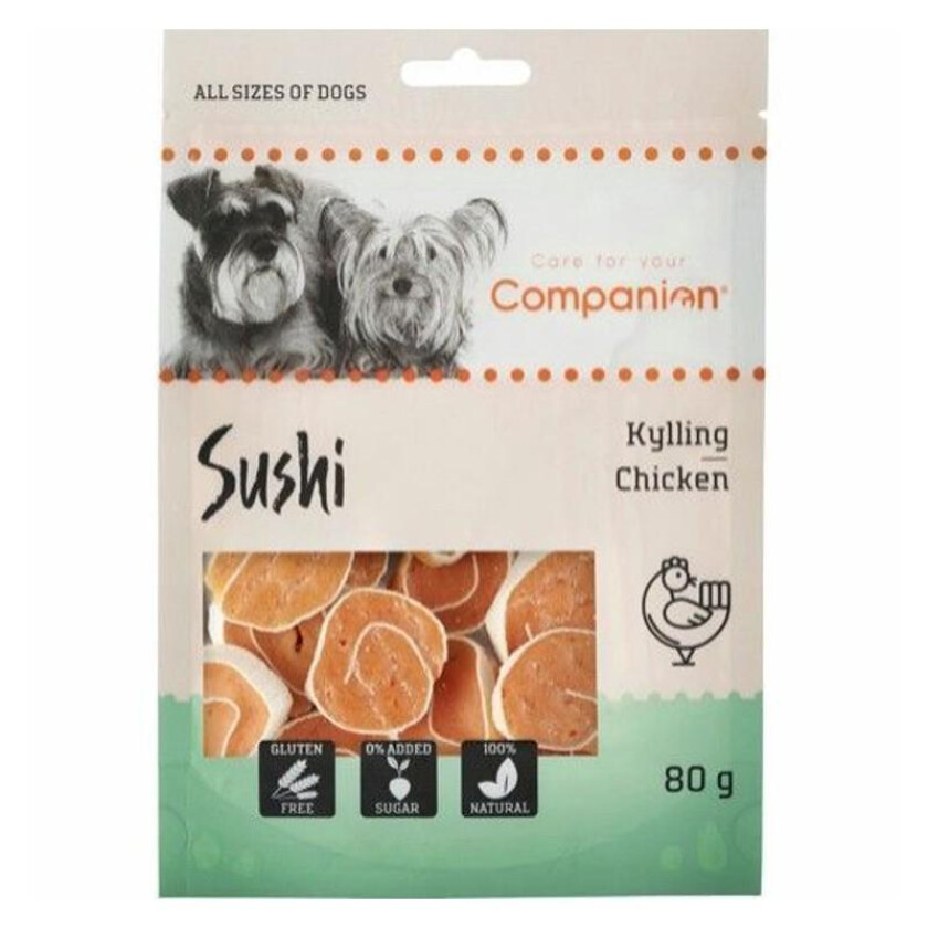 Chicken Codfish Sushi Godbiter til hund 80 g