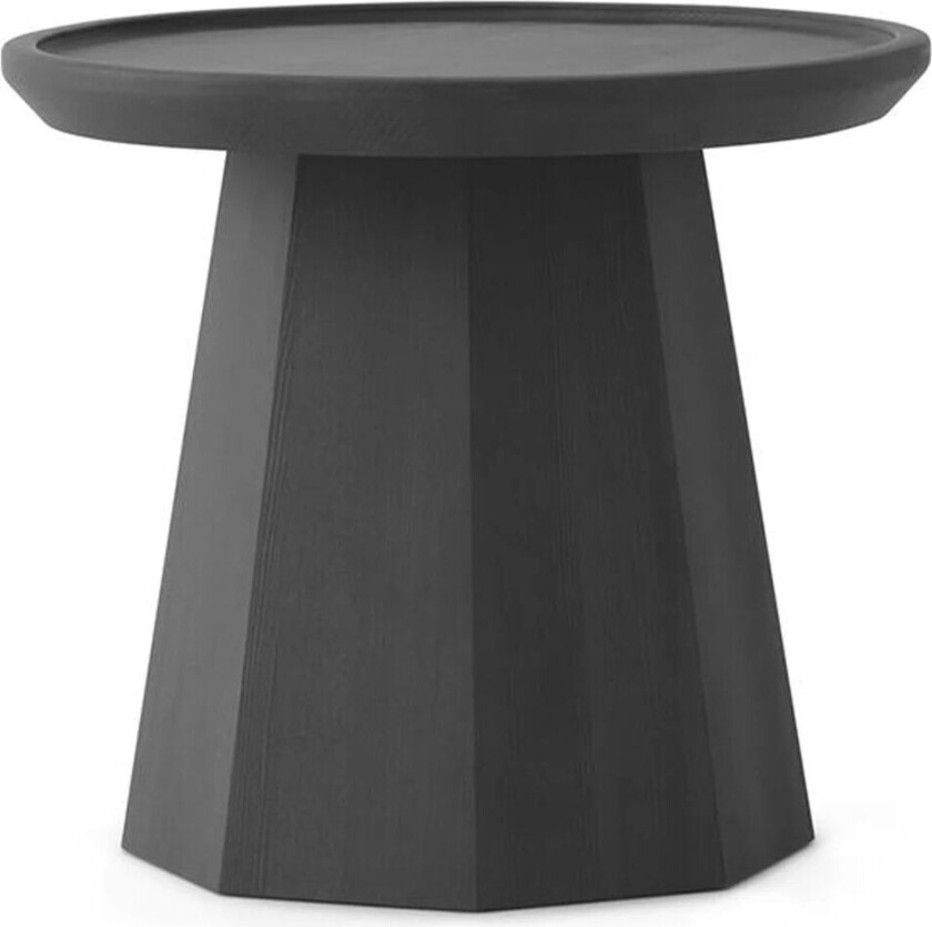 Pine table small sidebord Ø 45 cm H: 40,6 cm Dark grey