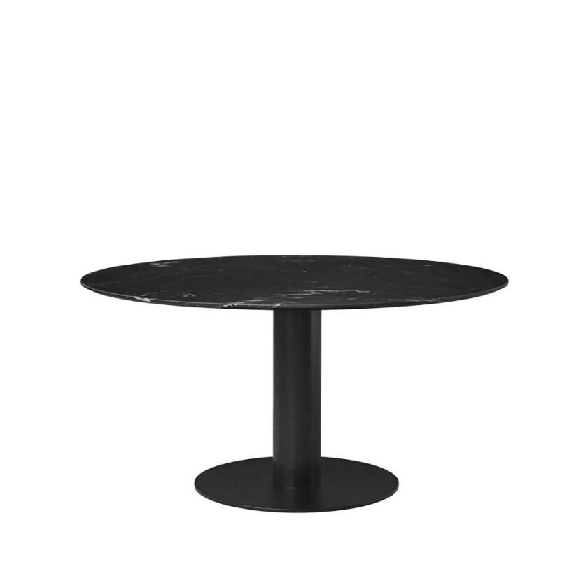 2.0 spisebord marble black, Ø 150 cm, sort stativ