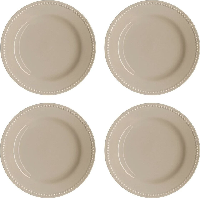 Dots liten tallerken 22 cm 4 stk beige