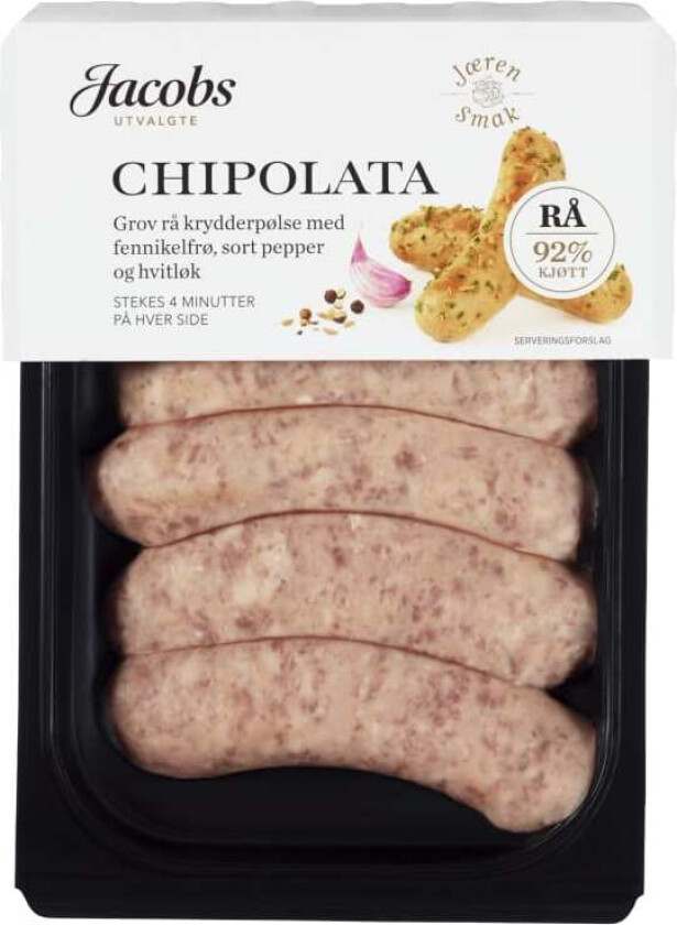 Chipolata Pølse Rå 240g A.Idsøe/Jacobs Utvalgte