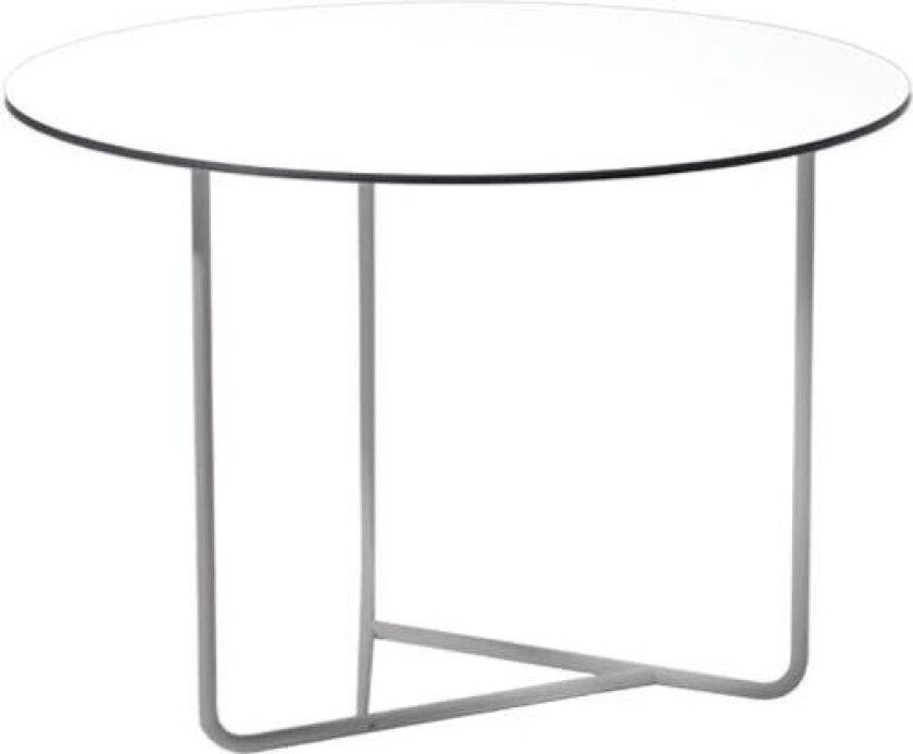 Tellus sofabord hvit, kromstativ, H 44 D 64