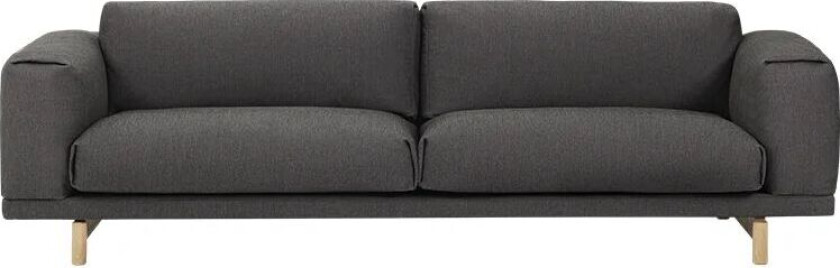 Rest sofa 3-seter tekstil vancouver 13 light grey, eikeben