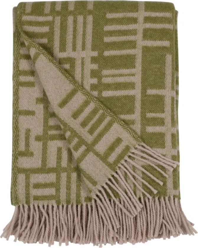 Pickepin pledd 130x170 cm Mosegrønn-beige