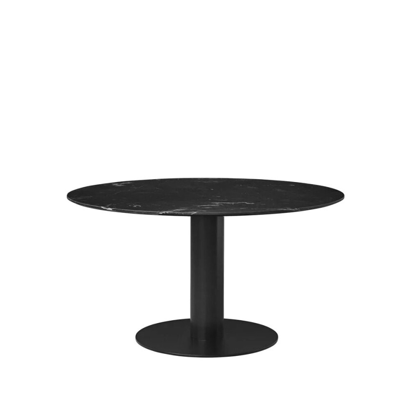 2.0 spisebord marble black, Ø 130 cm, sort stativ