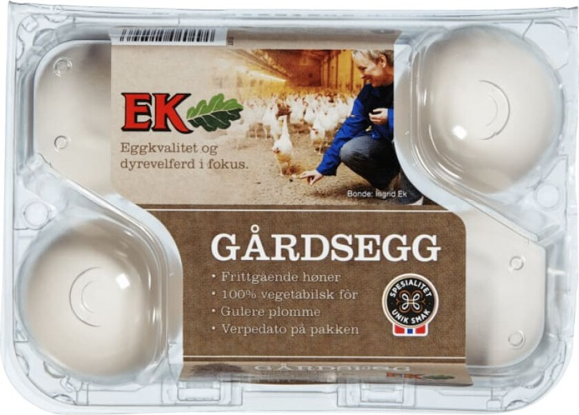 Gårdsegg M/L 6stk Ek