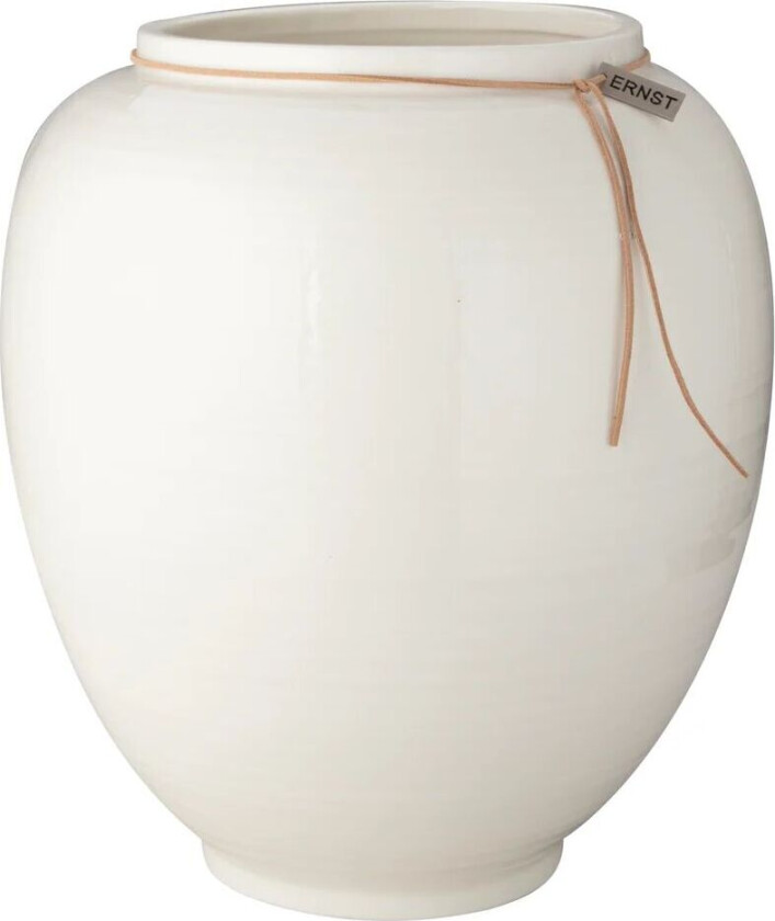 vase hvitglassert 33 cm