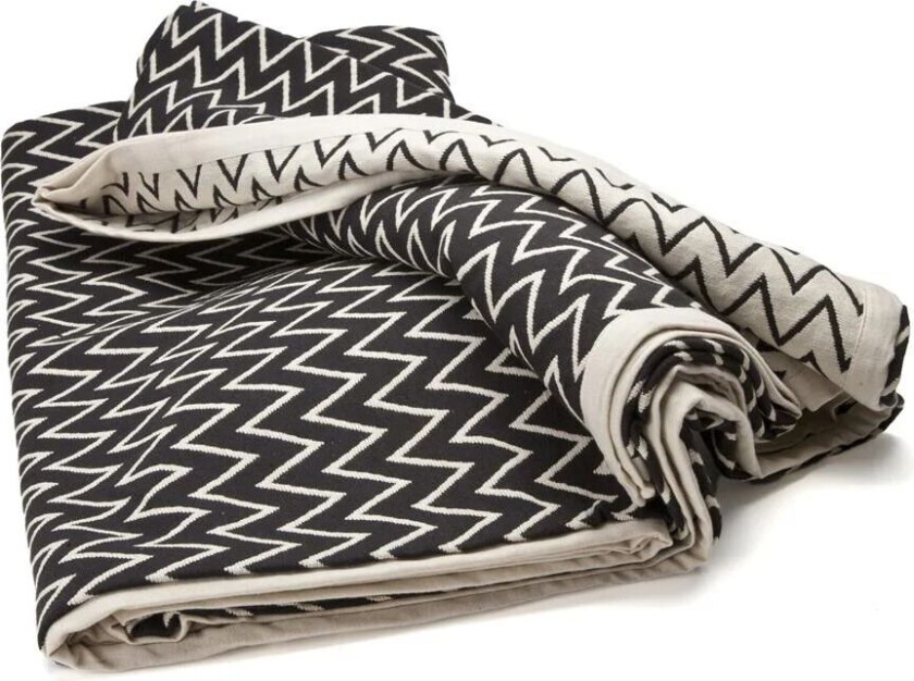 Zigzag sengeteppe svart 140x260 cm