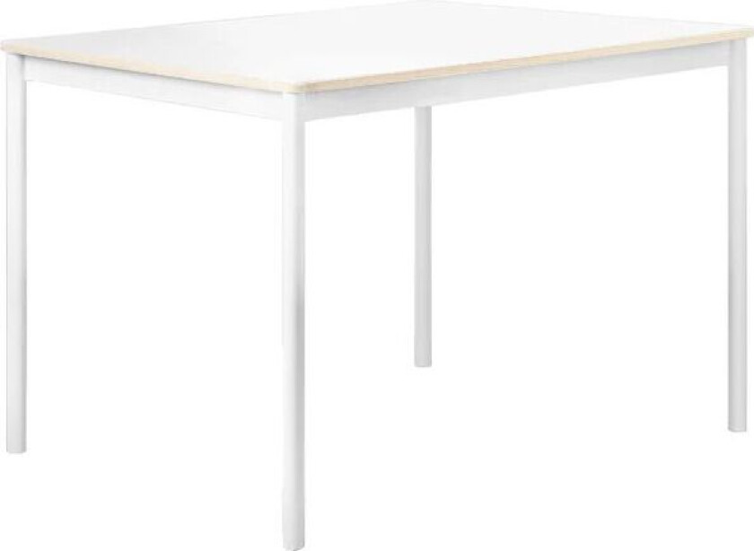 Base spisebord white, plywoodkant, 140 x 80 cm