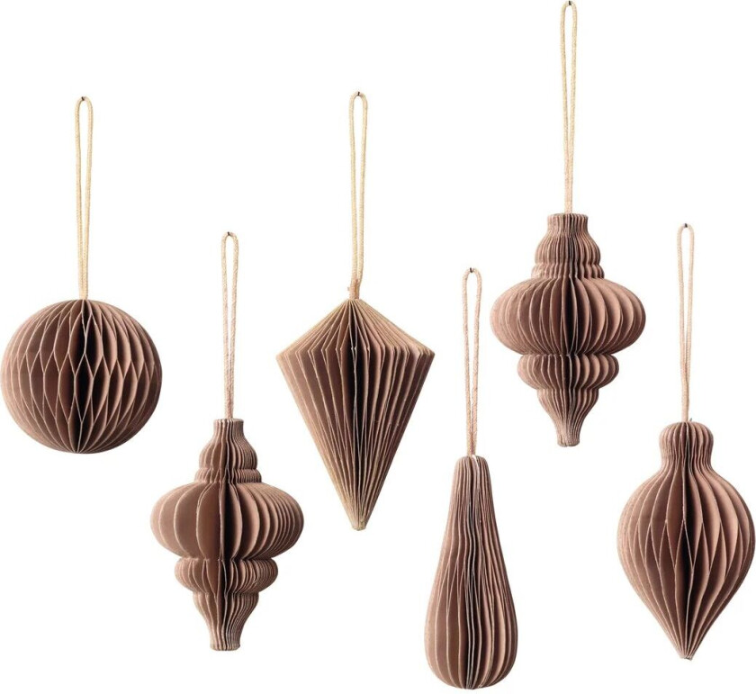 Christmas mix juletrepynt 6-pakning Indian tan