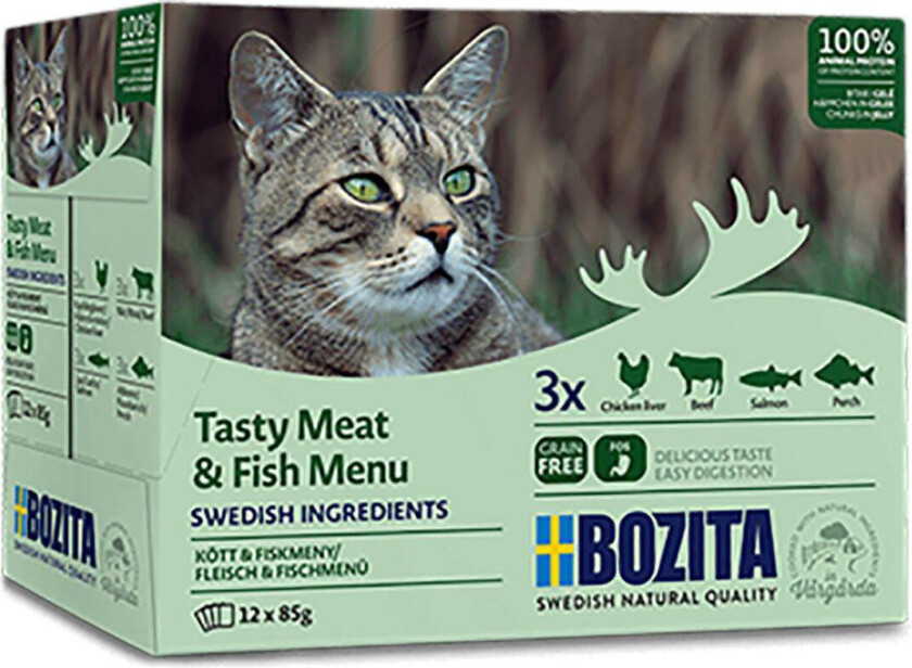 Bozita Cat Kjøtt & Fisk i Gelé Multibox
