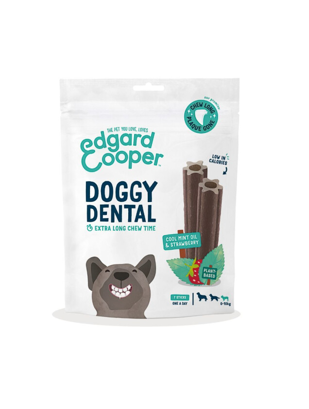 Edgard & Cooper Doggy Dental Tyggepinner Jordbær & Mynte 7-pack (S)