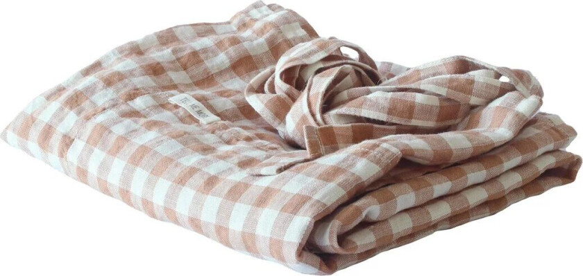 Bilde av Gingham rutete forkle 90x75 cm Biscuit