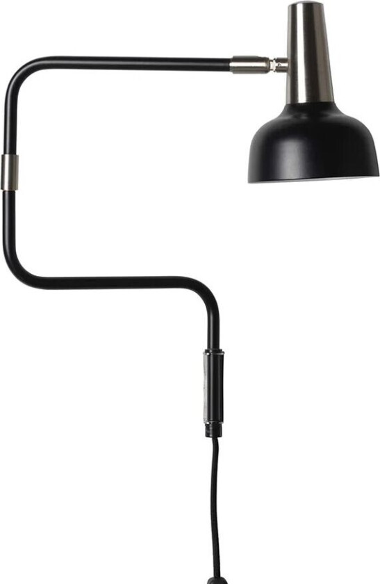 Ray vegglampe Sort, nikkeldetaljer