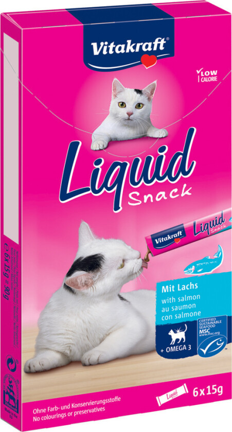 Bilde av Cat Liquid-Snack - Laks + omega-3 - 24 x 15 g