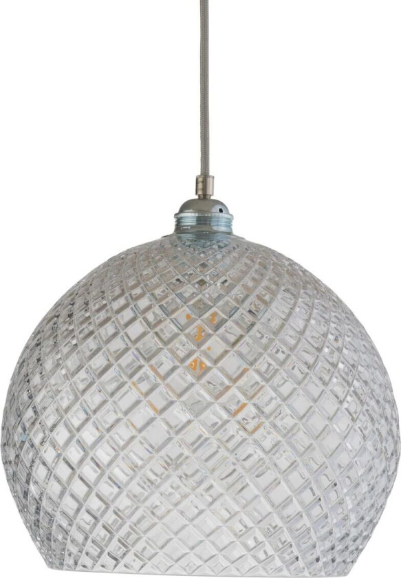 EBB & FLOW Rowan taklampe Chrystal Ø 28 cm Small check m. sølvledning