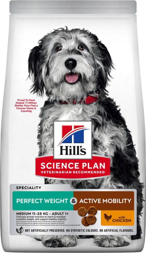 Hill's Science Plan Dog Perfect Weight & Active Mobility Adult Medium with Chicken 12 kg