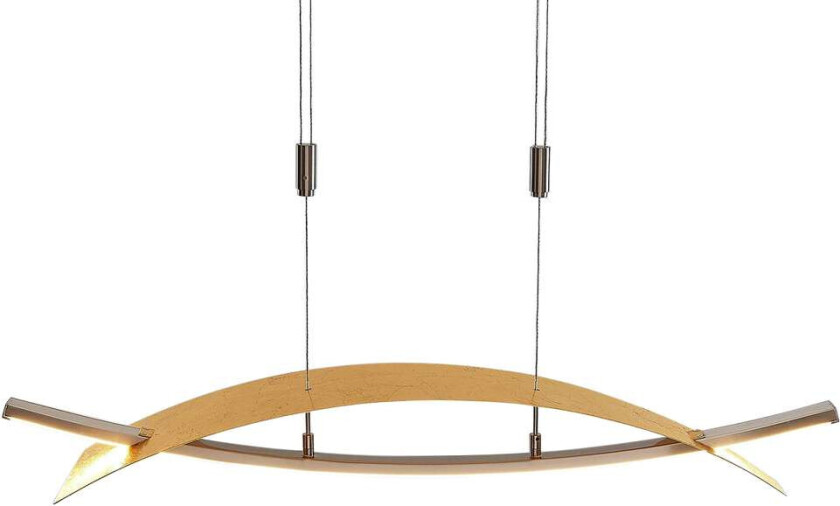 LED-hengelampe Marija, panel vannrett, gull