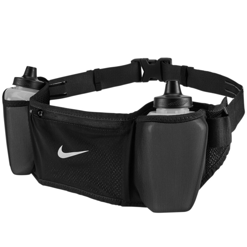 Flex Stride Double Bottle Belt, drikkebelte BLACK/BLACK/SILVER