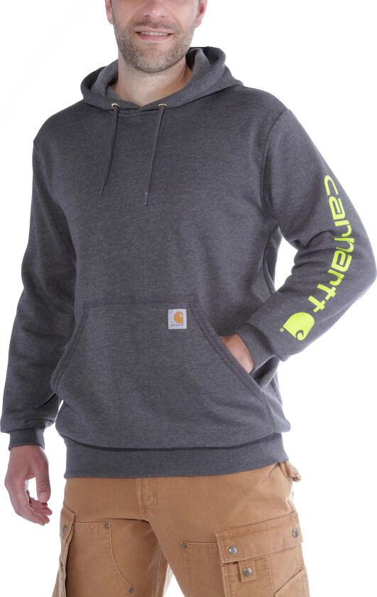Men's Sleeve Logo Hooded Sweatshirt XL, Carbon Heather