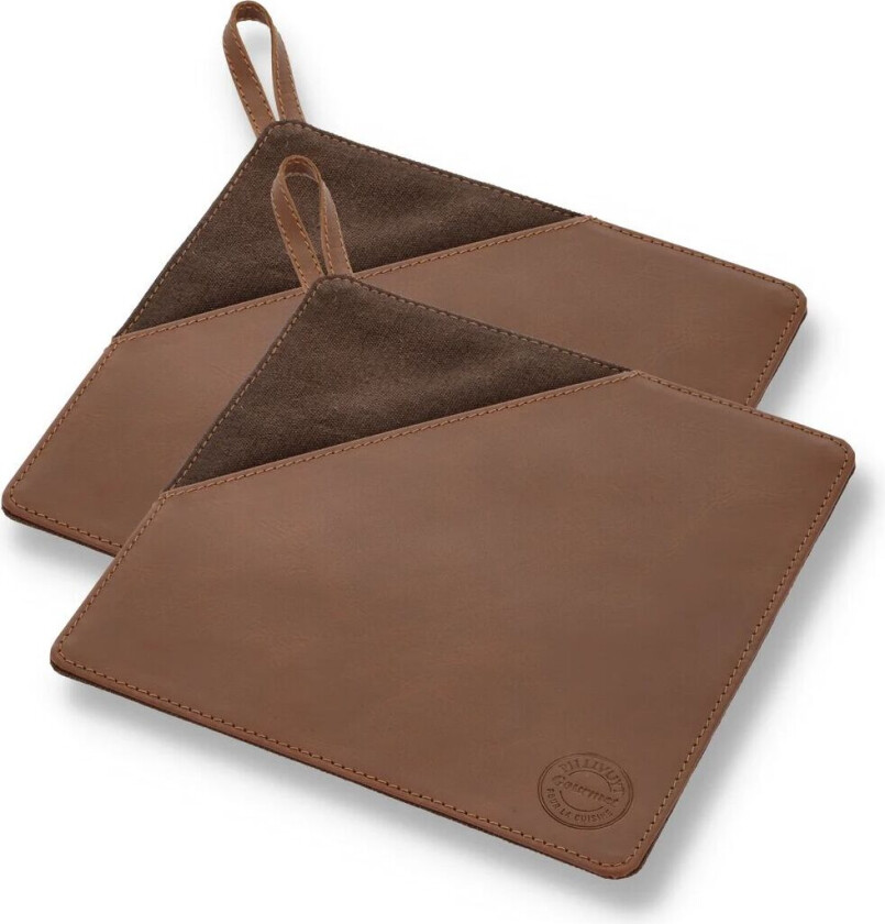 Bilde av Gourmet gryteklut 20,5 x 20,5 cm 2-pakning Brunt skinn