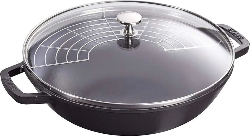 STAUB Wok med glasslokk Ø30 cm 4,4 L Svart