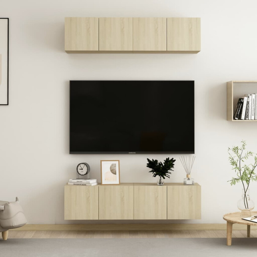 TV-benker 4 stk sonoma eik 60x30x30 cm sponplate