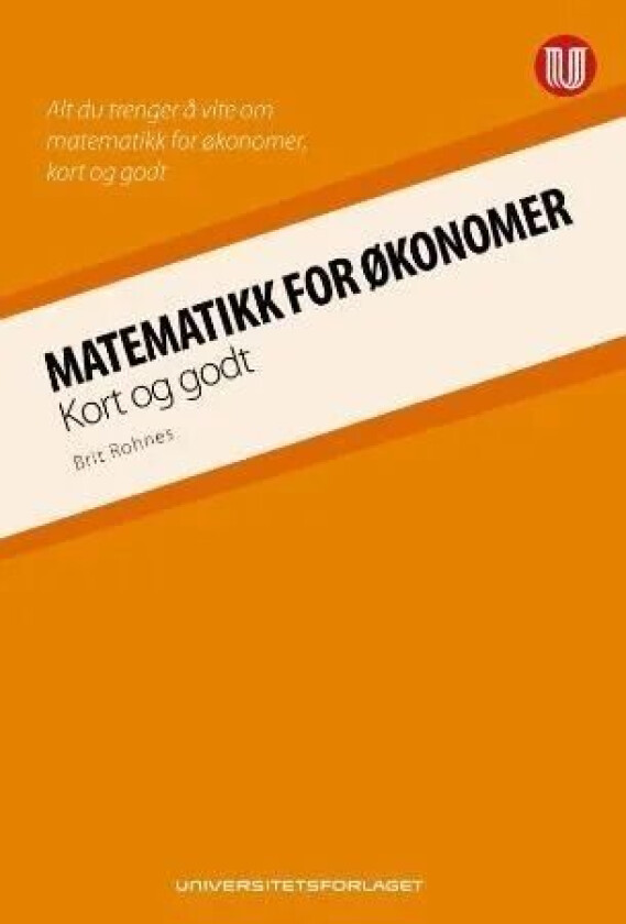 Matematikk for økonomer av Brit Rohnes