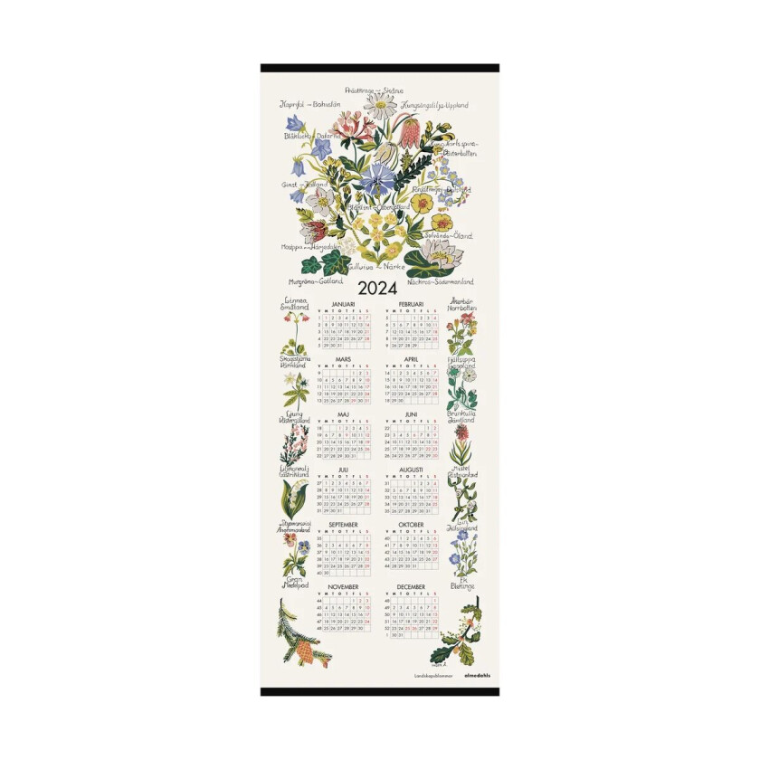 Landskapsblomster kalender 2024 35 x 90 cm