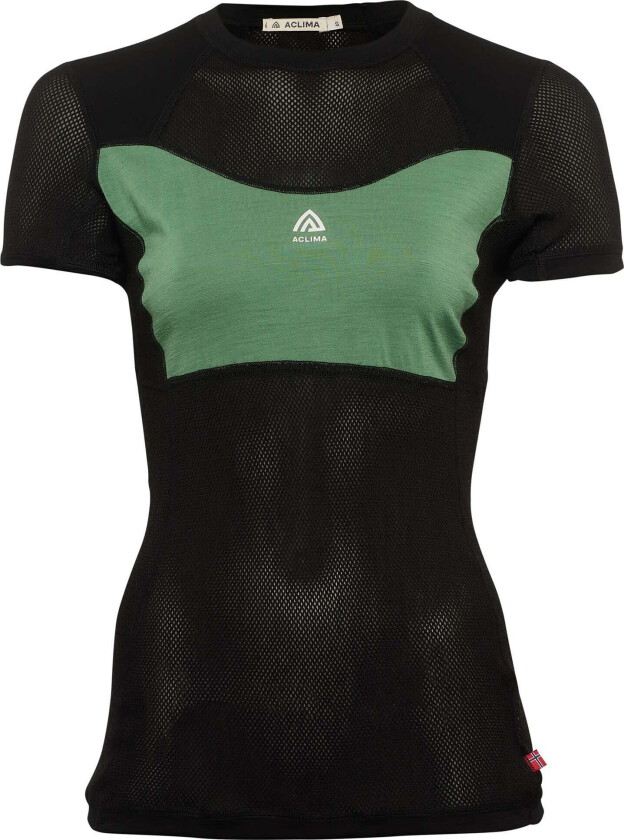 Women's WoolNet Light T-Shirt XL, Jet Black/Dark Ivy