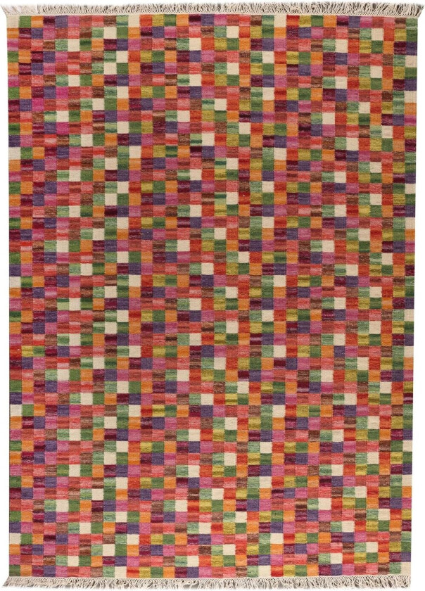 Small box håndvevd gulvteppe, multi 350x250