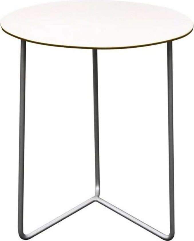 High Tech bord Ø60 cm Hvit-varmgalvanisert stativ