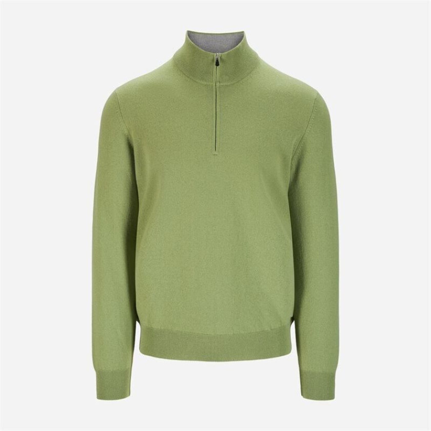 Half Zip Wool-Cashmere - Green Grønn 54