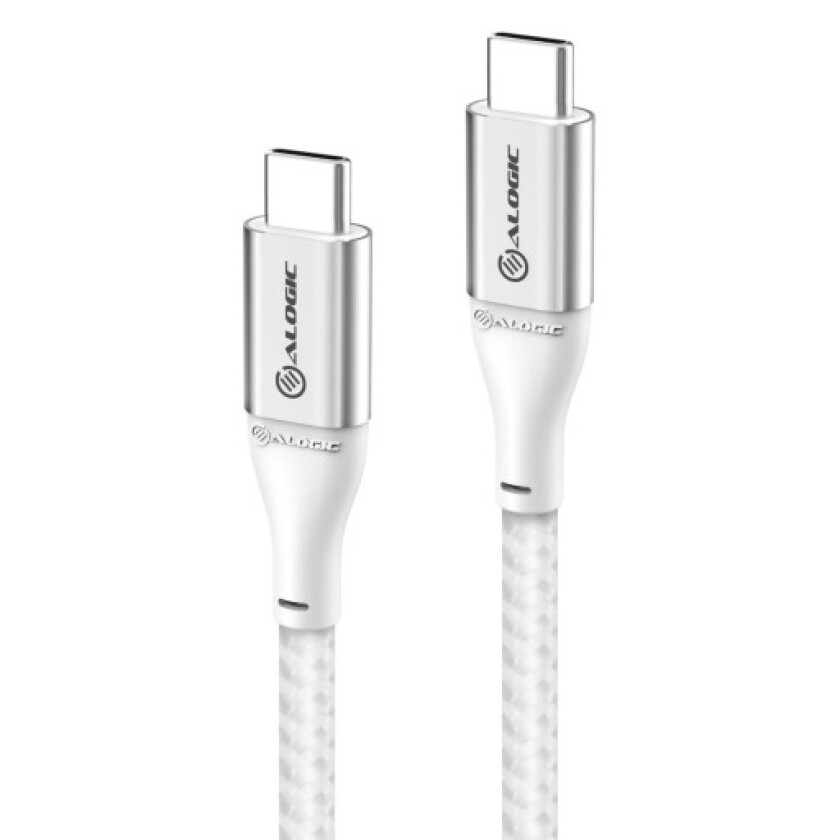 ladekabel USB-C til USB-C, sølv, 1,5 meter