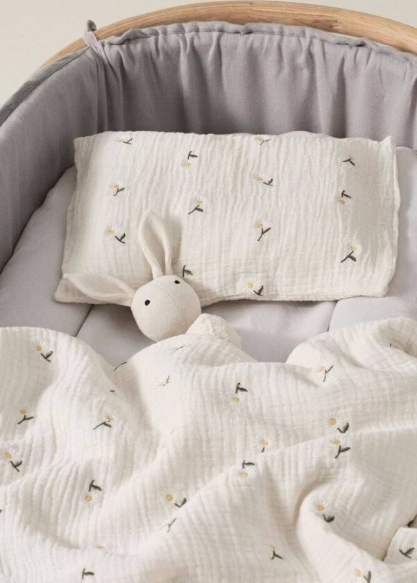 BABY sengesett vogn/vugge - økologisk Hvit/grønn