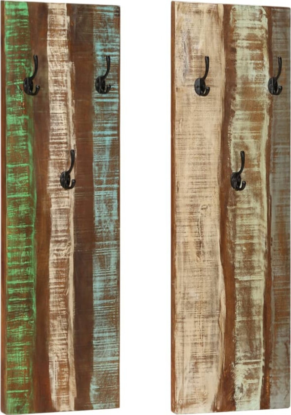 Veggmonterte klesstativer 2 stk 36x3x110 cm gjenvunnet heltre