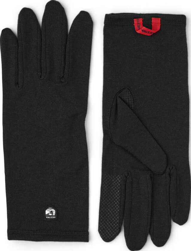 MERINO WOOL LINER LONG - 5 FINGER SVART