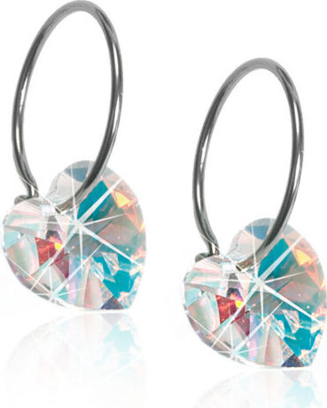 Natural Titanium  Heart Sleeper 14mm Rainbow