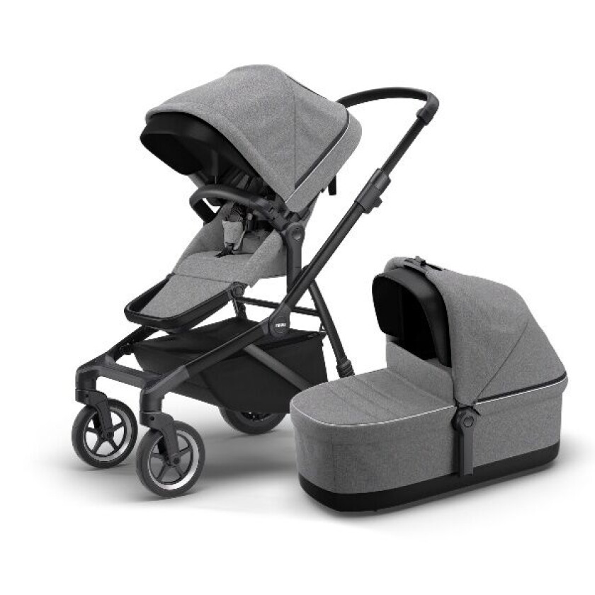 Barnevogn, Sleek, Duo - Grey Melange/black