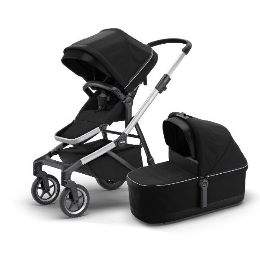 Barnevogn, Sleek, Duo - Midnight Black/silver