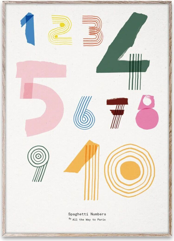 Spaghetti Numbers plakat 50 x 70 cm