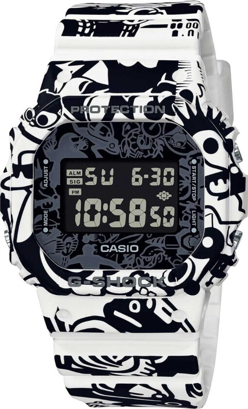 G-Shock G-Universe Limited DW-5600GU-7ER - Digital - Hvit Sort - Herreklokker - Resin - Mineral