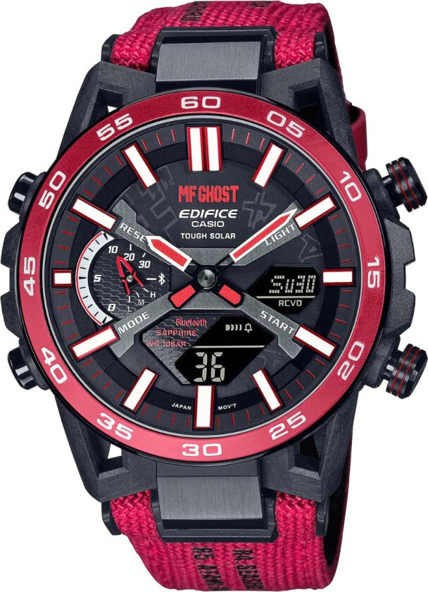 Edifice MF Ghost Limited ECB-2000MFG-1AER - Anadigi - Sort - Herreklokker - Stoff - Safir