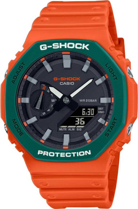 G-Shock Limited GA-2110SC-4AER - Anadigi - Oransje - Herreklokker - Resin - Mineral