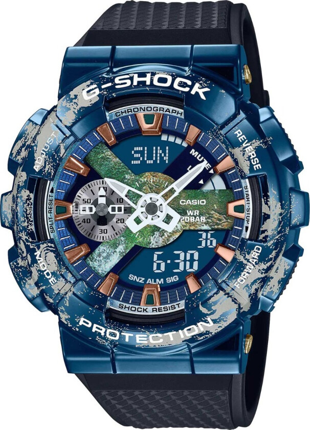 G-Shock Planet Earth Limited GM-110EARTH-1AER - Anadigi - Blå - Herreklokker - Resin - Mineral