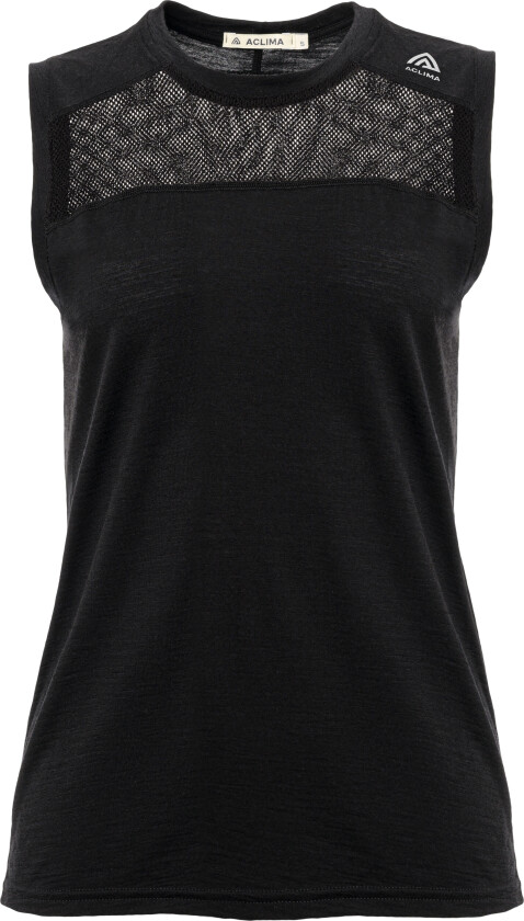 Women's LightWool Sports Singlet M, Jet Black