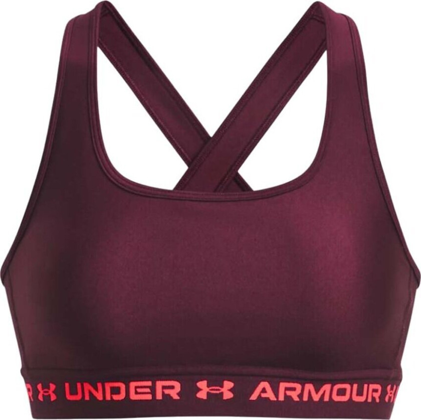 Women's UA Crossback Mid Bra XS, Dark Maroon