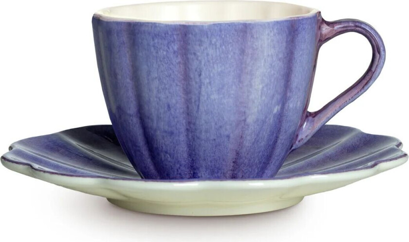 Oyster kopp med fat 25 cl Lilla