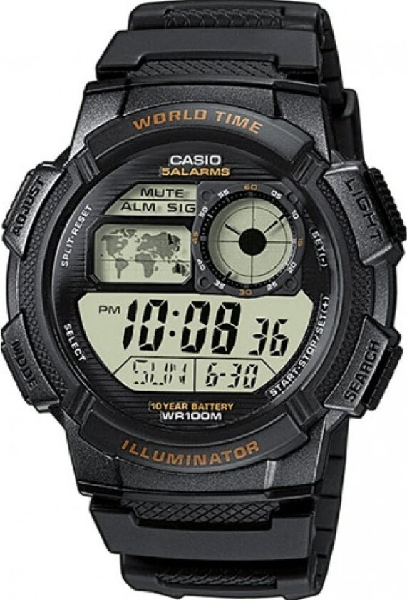 Classic AE-1000W-1AVEF - Digital - Sort - Herreklokker - Resin - Mineral